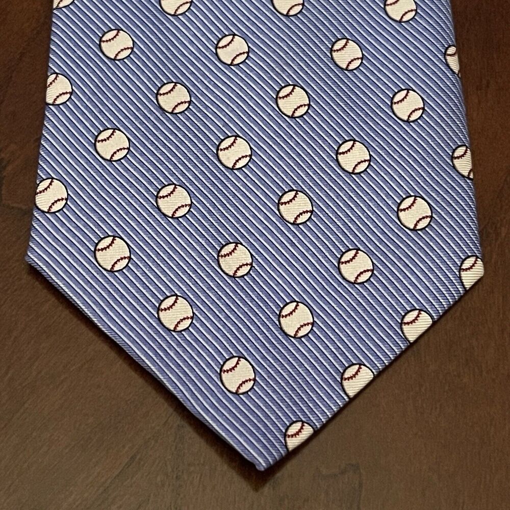Oak Hill Blue Hand Made 100% Silk Men’s Neck Tie Made In China Baseball Print
